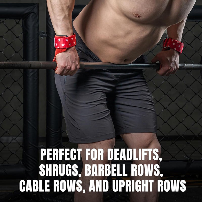M MANUEKLEAR MANUEKLEAR Gym Straps Weight Lifting, Double Leather Lifting Straps for Men Deadlift with Cushion Wrist Loop, Gym Lifting Wrist Wraps for Weightlifting - Image 4